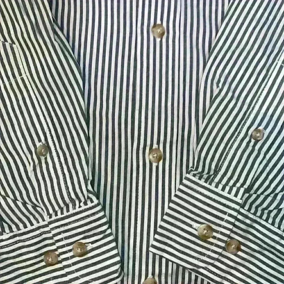 Penguin Munsingwear Shirt Mens XL Green Striped Long Sleeve Button Up - Picture 3 of 6